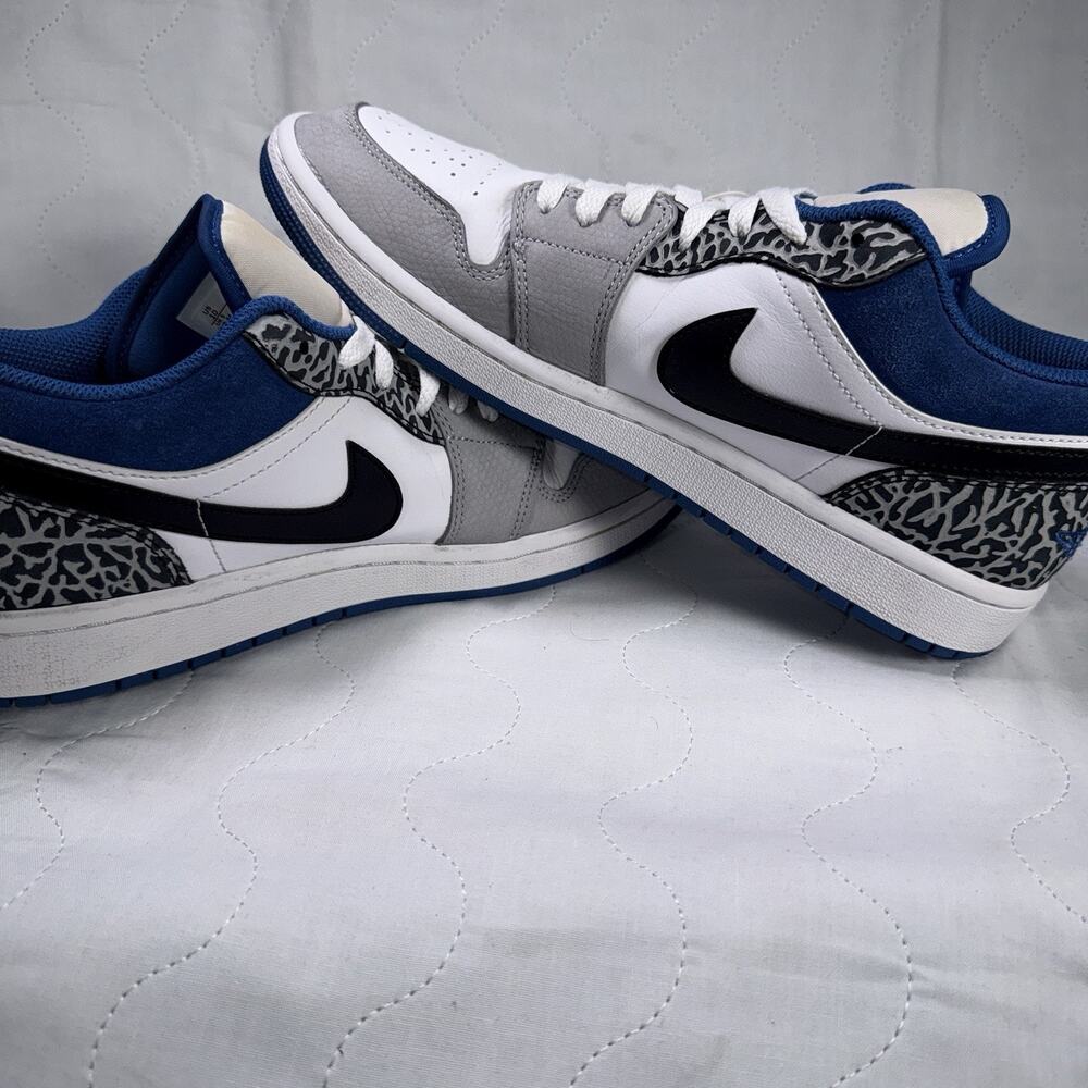 Jordan Air Jordan 1 Low Shoes Mens Size 10 White Blue Elephant DM1199-140 - Picture 5 of 12